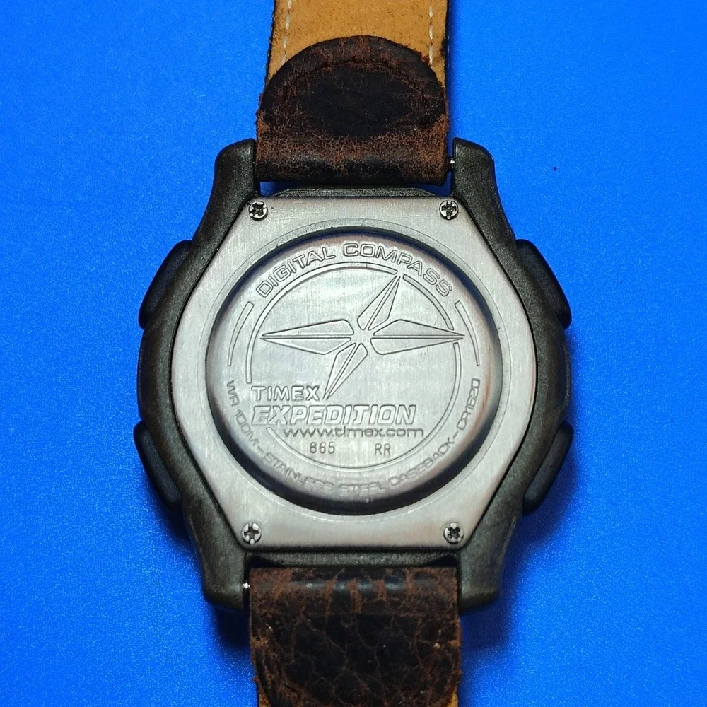 Vintage 2004 Timex Expedition‎ Indiglo Digital Compass Mens Quartz Field Watch